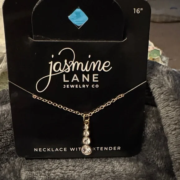 🚨BOGO Jasmine Lane Gold Necklace with Drop Crystal Accents