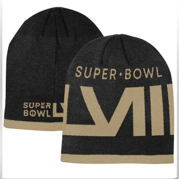 NEW - NFL Youth Black Super Bowl LVIII Jacquard Knit Beanie. Boys