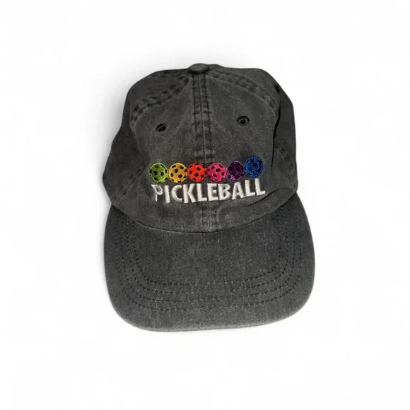 Gray Rainbow Embroidered Pickleball hat unisex men‎ women