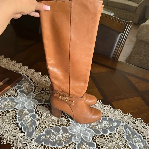 Michael Kors tan high heel boots