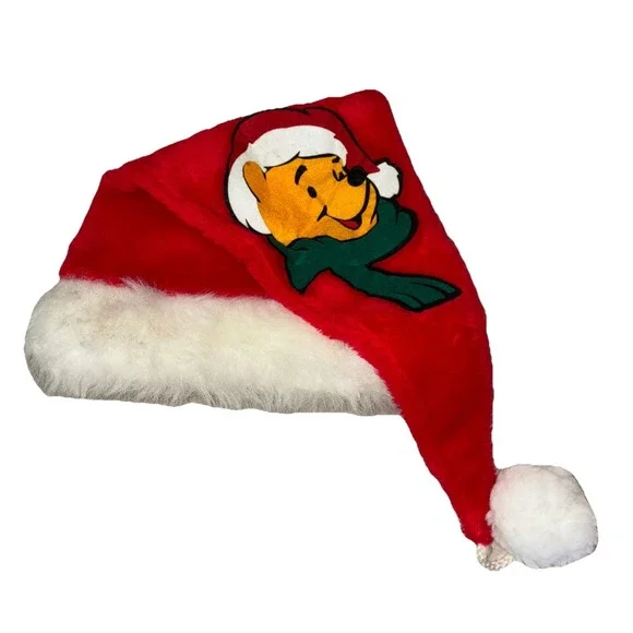 Disney Winnie the Pooh Christmas Hat anta Claus One‎ Size Vintage