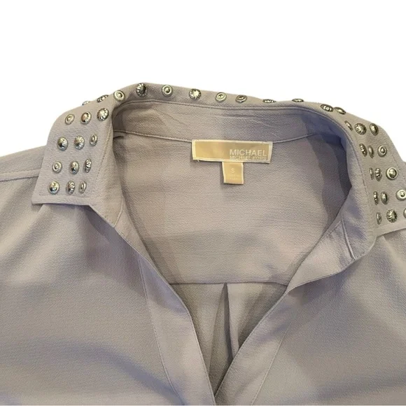 Michael Kors Lavender Studded Blouse
