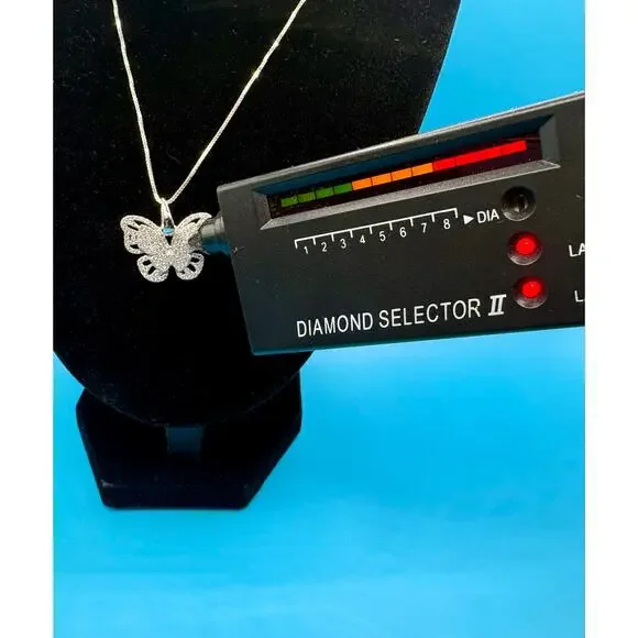 NEW 1.25CTW Moissanite Butterfly Pendant & 22