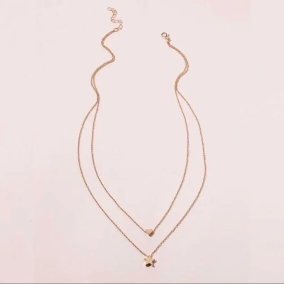 3/$30 💛 Heart Star Layered Necklace