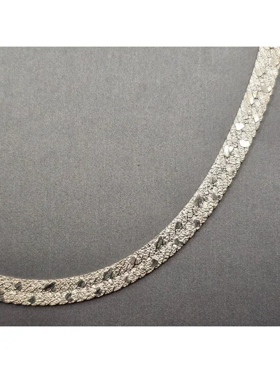 Sterling Silver Riccio Herringbone Necklace 18