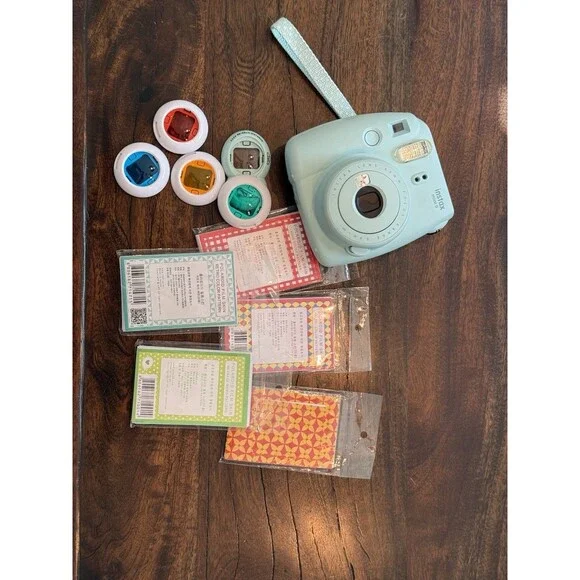 FujiFilm Instax Mini 9 Instant Camera Ice Blue W/selfie Lens and Accessories!