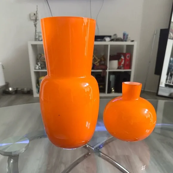 Vibrant Orange Vase Set
