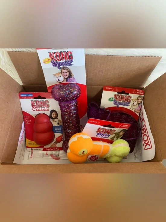 Kong Squeezz Purple Confetti Dog Toy Bundle