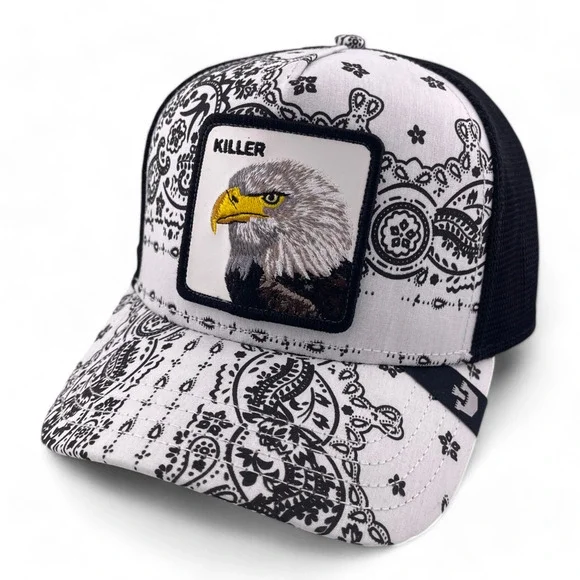 Goorin Bros Killer Eagle White Kerchief Motif Problem Farm Trucker Snapback Hat‎