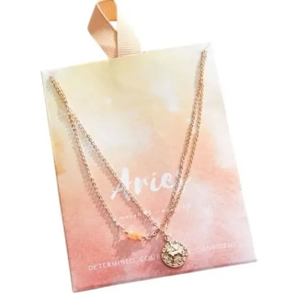 NWT! Aries Necklaces Zodiac sign set gold NEW In packaging