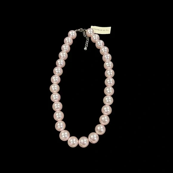 Pale Pink Faux Pearl Necklace by Stephan & Co.