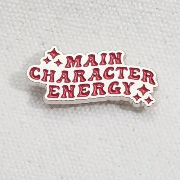 3/$25 “Main Character Energy” Book Lover, Avid Reader Unisex Pin Badge Brooch