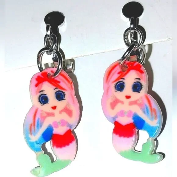 Super cute Mermaid Kid's Fashion Clip-on Earrings
