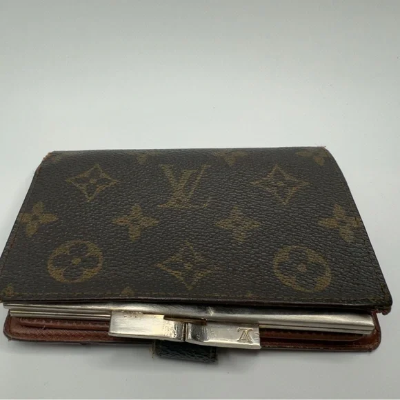 Louis Vuitton Brown Monogram French Purse Wallet Silver | Women’s | Used |