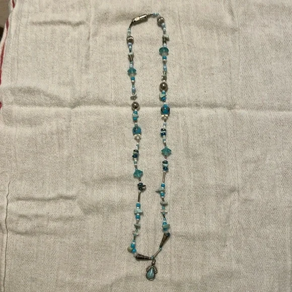 Blue beaded necklace