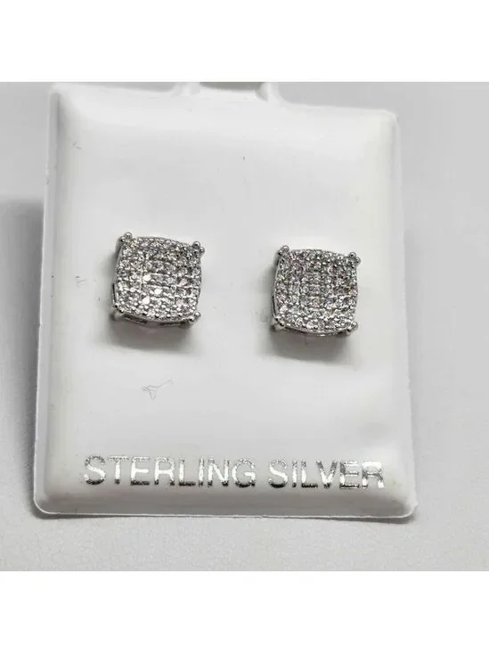 Brand New Sterling Silver 925 Square Design Earrings