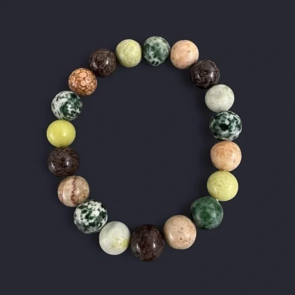 Mixed Gemstone Bead Bracelet 10mm