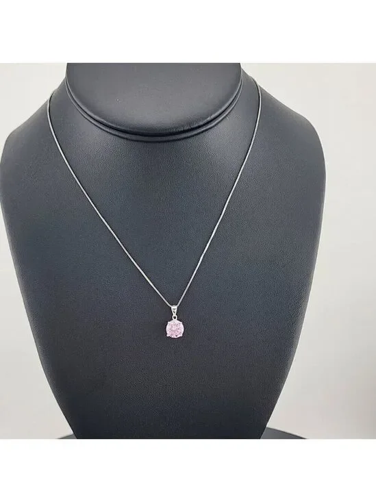 925 Sterling Silver Pink Gemstone Pendant Necklace – Jewelry Gift for Her