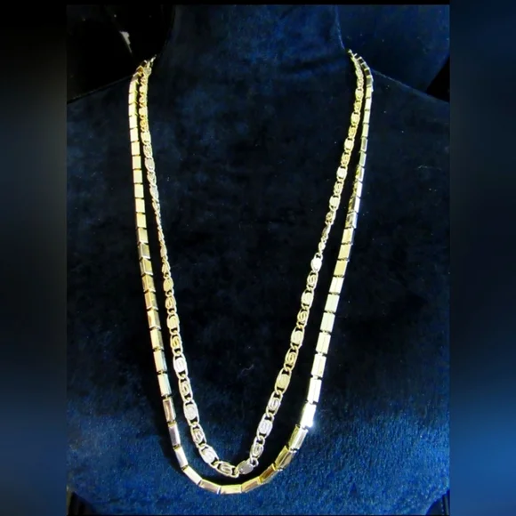 Vintage Coro Goldtone Chain Multi Strand Necklace NWT NOS 28
