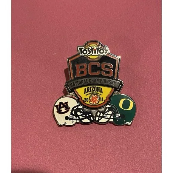 2011 BCS National Championship Pin AZ Auburn Tigers Oregon Ducks Tostitos