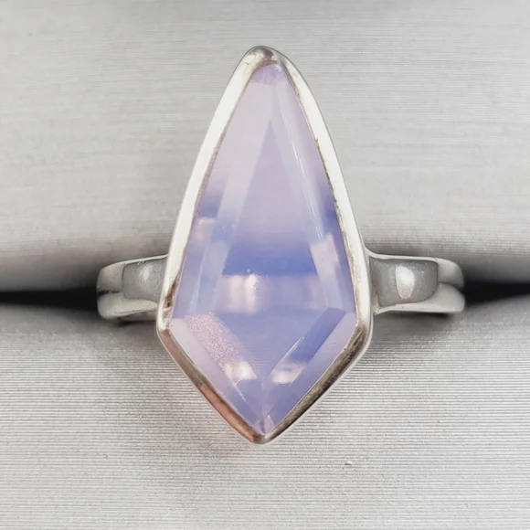 925 Sterling Silver Ring Faceted Lavender Glow Ring – Modern Witchy Minimalist