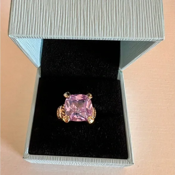 Cocktail Ring Cubic Zirconia Lilac Stone