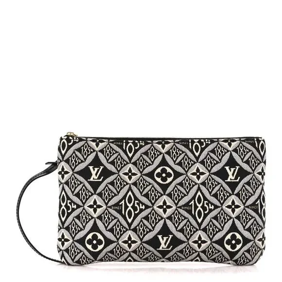 Louis Vuitton Pochette Bag Jacquard Since 1854 Monogram Neverfull clutch B&W LV