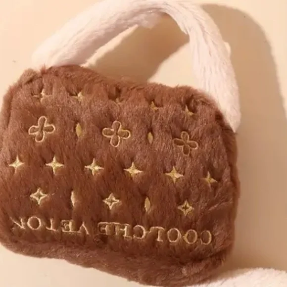 Luxury Squeaky Purse Plush Dog Toy for Small Dogs & Cats - NEW
