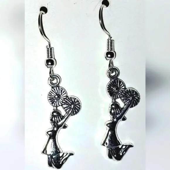 Hand crafted antique cheerleader earrings