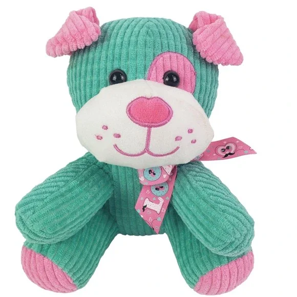 Hug&Luv Dog Puppy Plush Toy Animal Green Pink 9‎ In