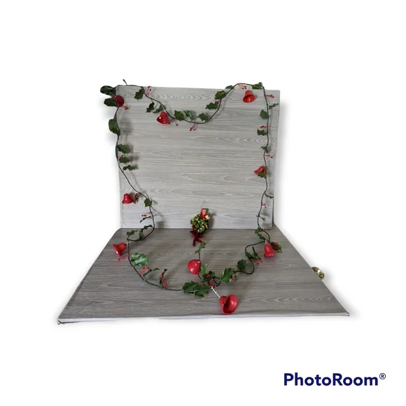 Vintage Christmas Holly and Bells Garland