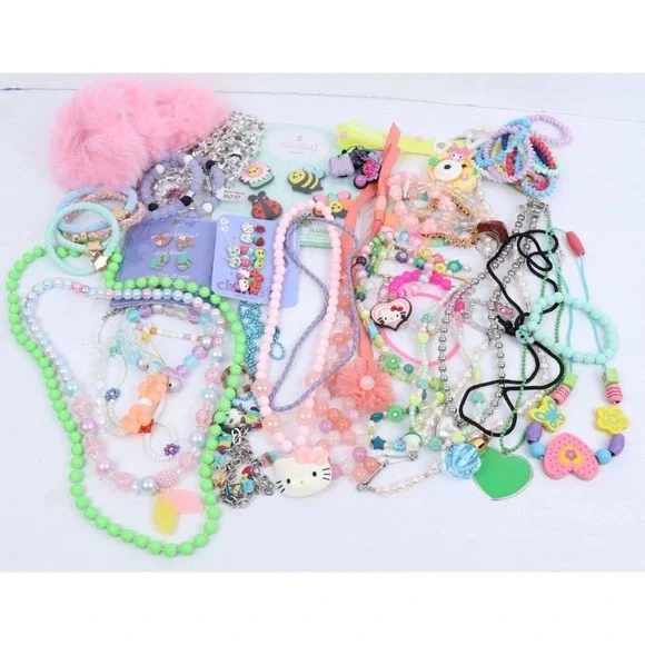 Little Girls Wearable Dress‎ Up Jewelry Mixed Lot Hello Kitty Colorful Butterfly