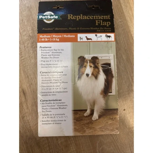 PetSafe Plastic Pet Door 10967 8-1/8 in. x 12-1/4 in.White 1-40 lb. New In Box.
