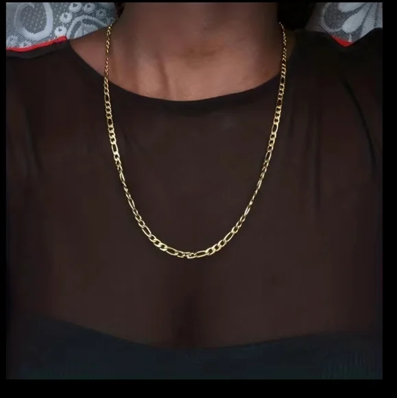 Gold Plated Figaro Chain Necklace