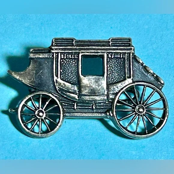 Wells Fargo Stagecoach silver-tone lapel pin