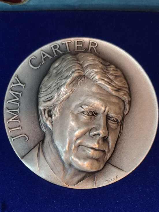🌹RARE 1977 Jimmy Carter Official Inaugural Medal – 4.76 Oz .999 Silver Medal🌹