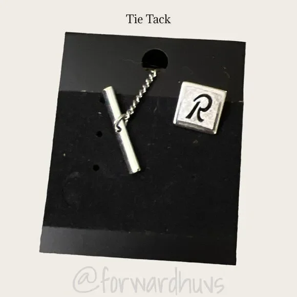 Vintage Silver Tone “R” Tie Tack