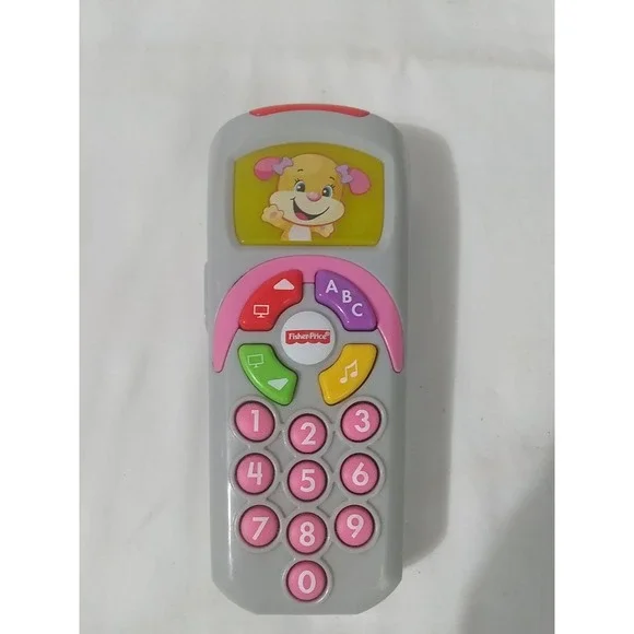 TV Remote Control Puppy Dog Fisher Price Lights Up Talks Sings Toy‎ Baby READ