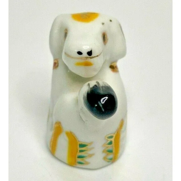 Vintage Chinese Hand Painted Zodiac Animal Shaped Thimble Porcelain 