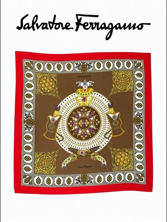 Salvatore‎ Ferragamo Medallion Silk Scarf