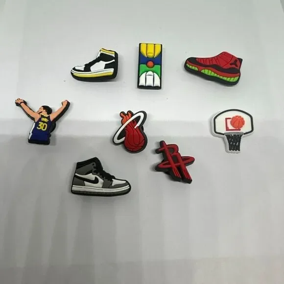 Lot of 9 Basketball & Sneaker Shoe Charms – Sports Theme for Clogs 🏀👟🔥