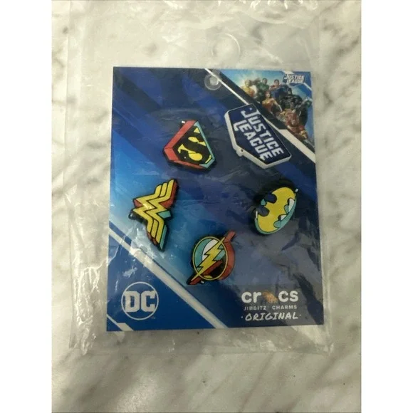 🔥Crocs Authentic Limited Edition‎ DC Justice League Jibbitz Shoe Charms 5 Pack