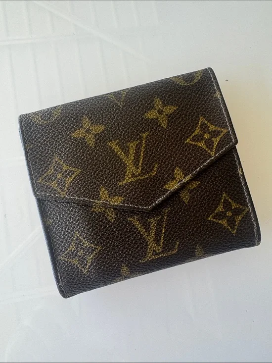 Louis Vuitton Monogram Flap Wallet in Brown and Gold