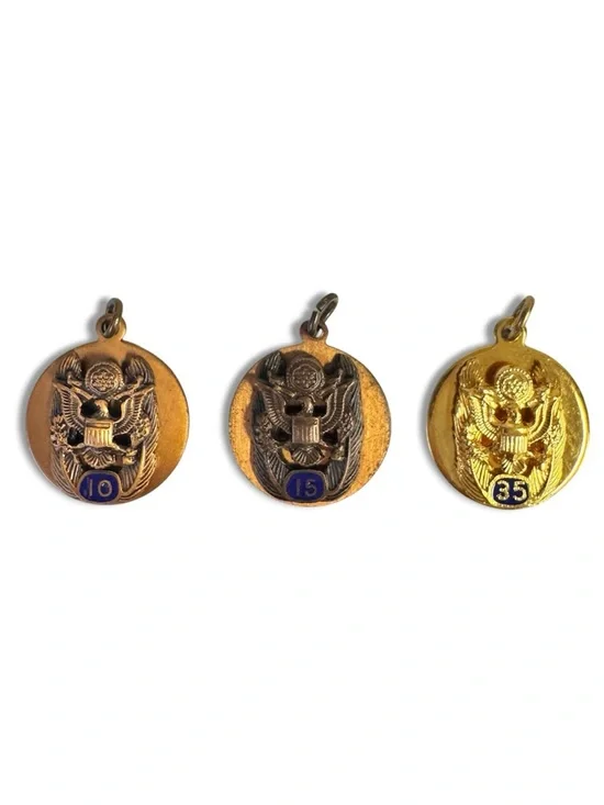 Department of Justice Service Pendant Charms 10 15 35 Years Lot