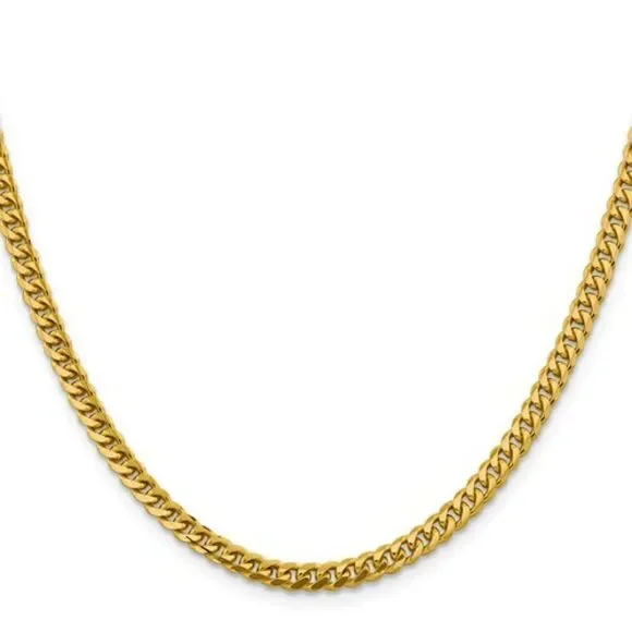 14k Solid Gold Miami Cuban Link 20 inch Chain