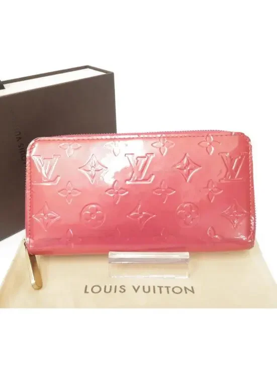 $970 Louis Vuitton Vernis Zippy Wallet Rose Litchi