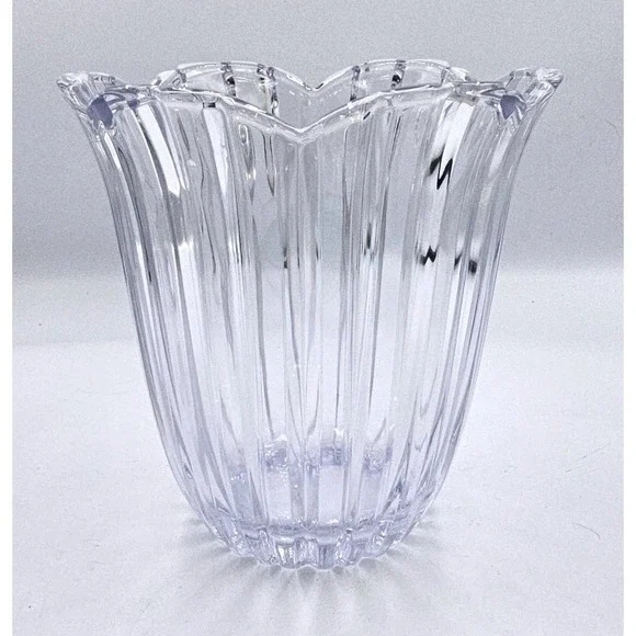 5th Avenue Vintage Ribbed Cut Crystal Tulip Ice Bucket Champagne Wine‎ NO LID