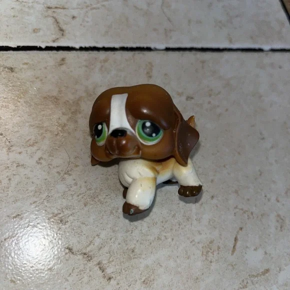 Littlest Pet Shop Brown ST BERNARD #335‎ Green Dot Eyes 2006
