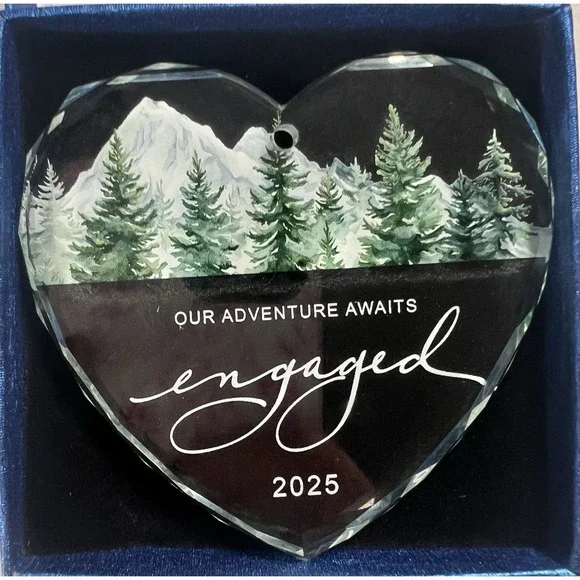 Heart Glass Engaged Ornament 2025‎ 