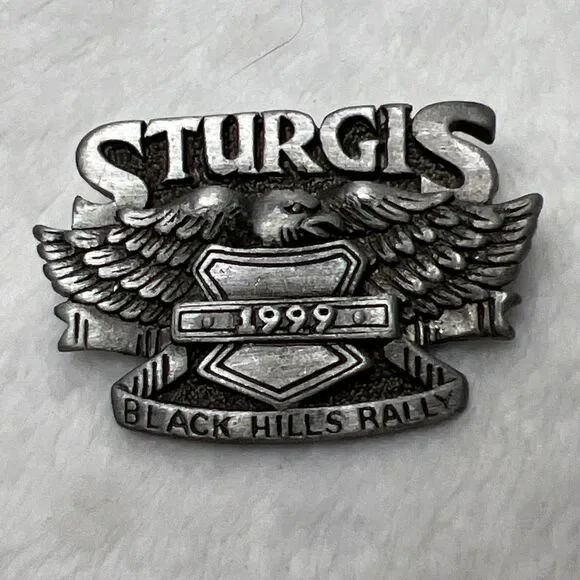 Vintage 1999 STURGIS Black Hills Rally Pin Eagle Wings Designer Line Pewter